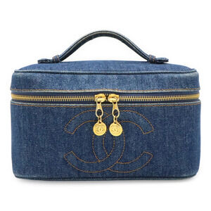 CHANEL Blue Logo Vanity Bag